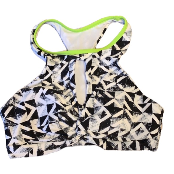 Go by Gossip High-Neck Keyhole Front Geometric Print Racerback Bikini Top - Picture 5 of 9